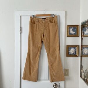 Banana Republic Factory Low Rise Tan Corduroy Pants Y2K Wide Leg Casual 2002 33"